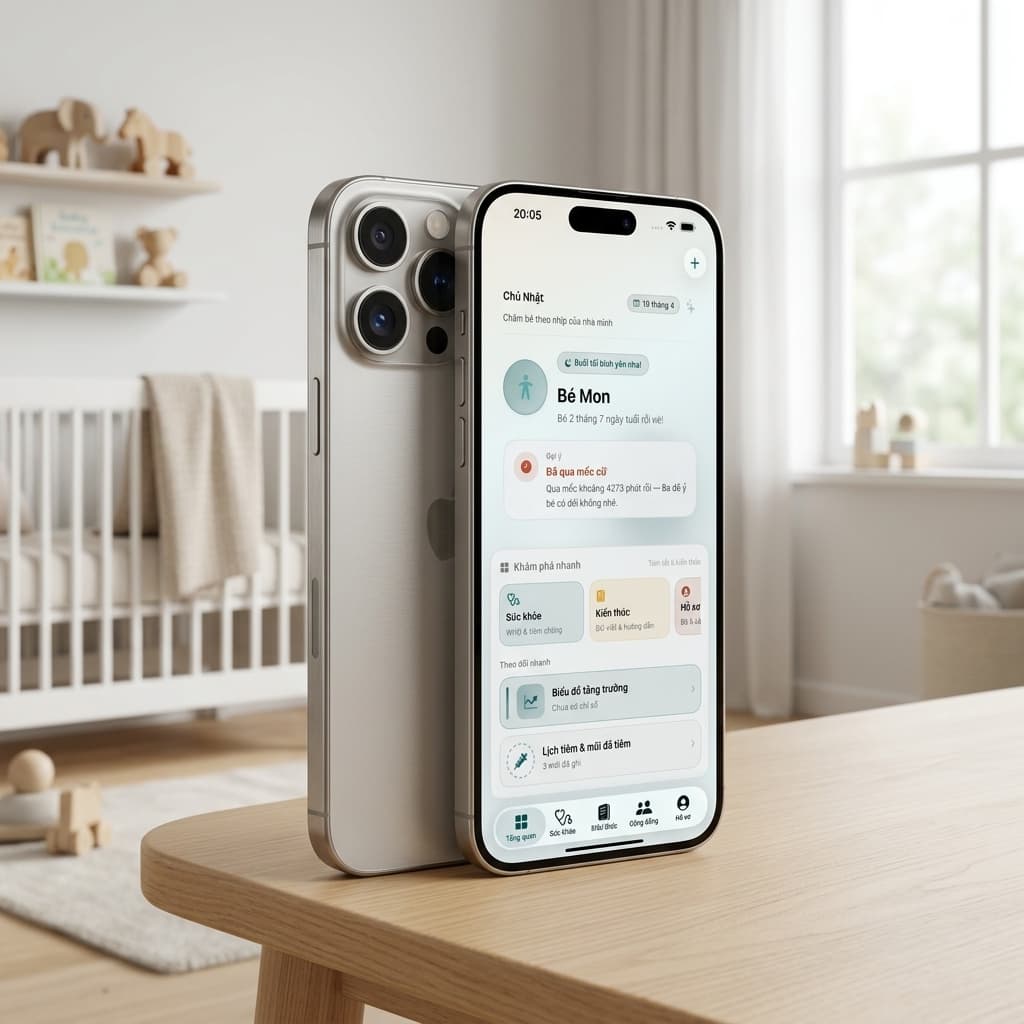 Giao diện ứng dụng Mầmm trên iOS và Android
